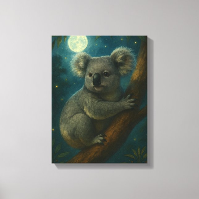 Lienzo Moonlit Koala Perch (Anverso)