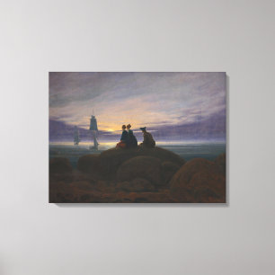Lienzo Moonrise by the Sea (por Caspar David Friedrich)