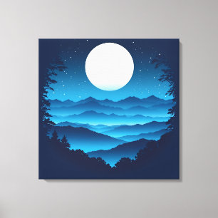 Lienzo Moonrise Over the Blue Ridge