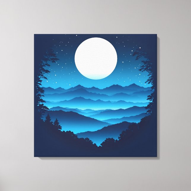 Lienzo Moonrise Over the Blue Ridge (Anverso)