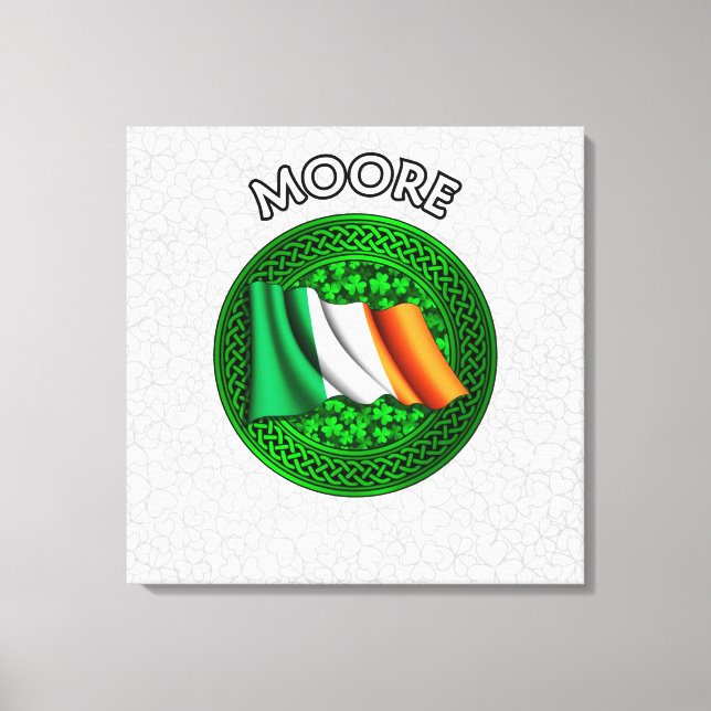 Lienzo Moore Escudo y Knot celta en Shamrock (Anverso)