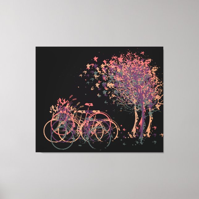 Lienzo Morado de invierno deja árboles (Anverso)