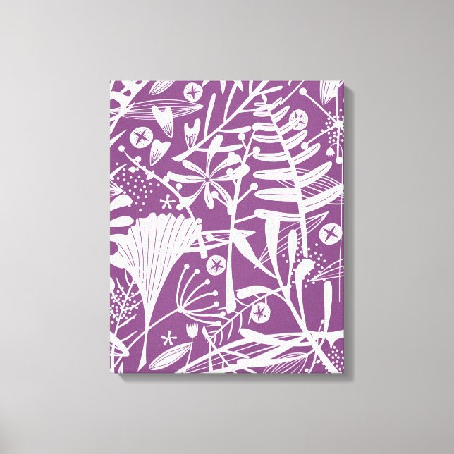 Lienzo Morado floral botatánico moderno (Anverso)