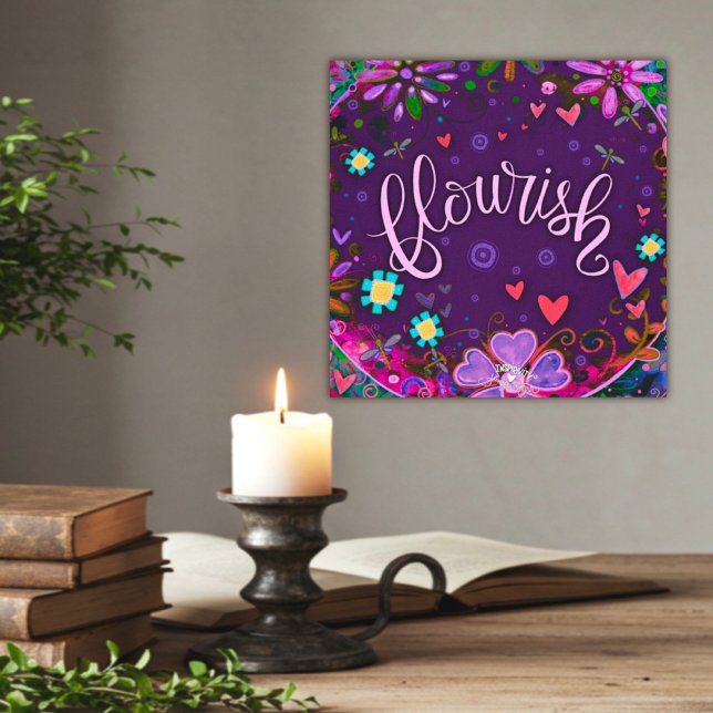 Lienzo Morado Florecimiento Inspirador Bonito floral card (Subido por el creador)