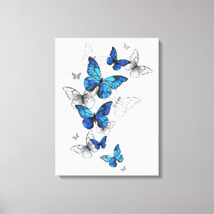 Lienzo Morfo de las mariposas voladoras azules