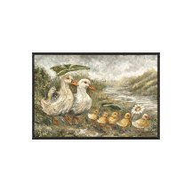 Morning Commute Whimsical Farmhouse Duck Rainy Day