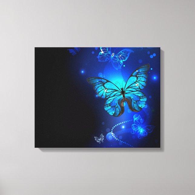 Lienzo Morpho Butterfly in the Dark Background (Anverso)