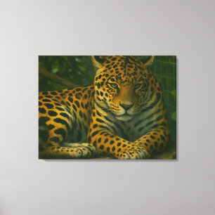 Lienzo Mortalidad dorada - Leopardo en reposo