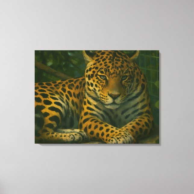 Lienzo Mortalidad dorada - Leopardo en reposo (Anverso)