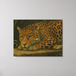 Lienzo Mortalidad dorada - Leopardo en reposo