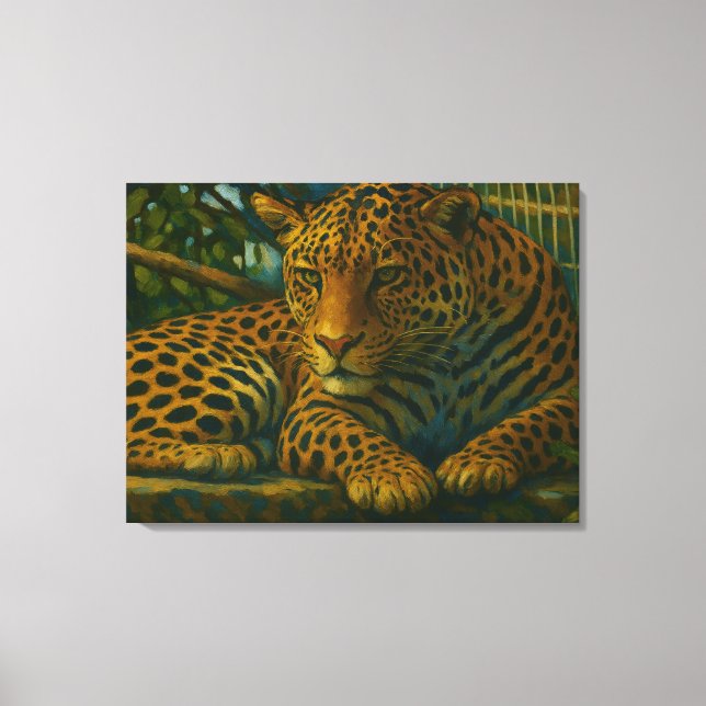 Lienzo Mortalidad dorada - Leopardo en reposo (Anverso)