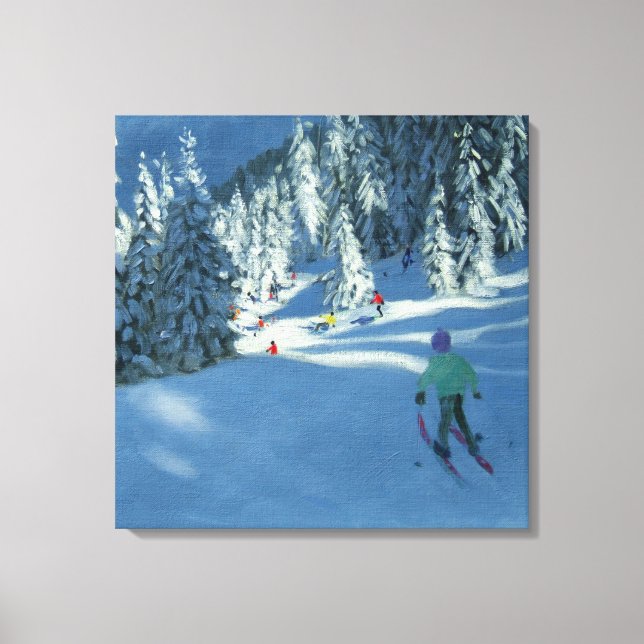 Lienzo Morzine de nieve fresca Francia (Anverso)