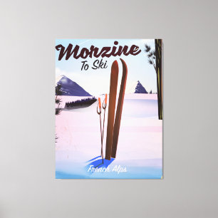 Lienzo Morzine, poster de esquí de los Alpes franceses