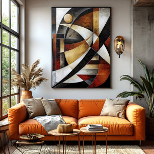 Lienzo Mosaico abstracto terroso