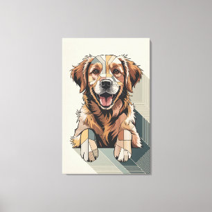 Lienzo Mosaico cálido de Retriever Dorado