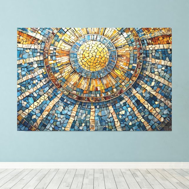 Lienzo mosaico celestial del sol 004 (Insitu (piso de madera))
