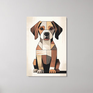 Lienzo Mosaico de Beagle Cálido