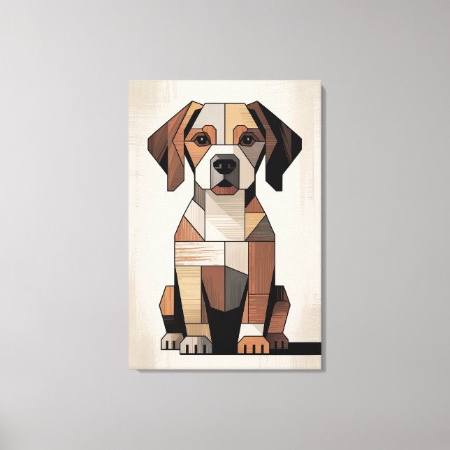 Lienzo Mosaico de Beagle Cálido (Anverso)
