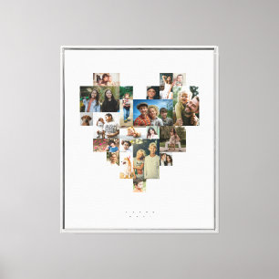 Lienzo Mosaico de Fotos Veinte en Forma de Corazón