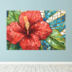 Lienzo mosaico de hibisco 005