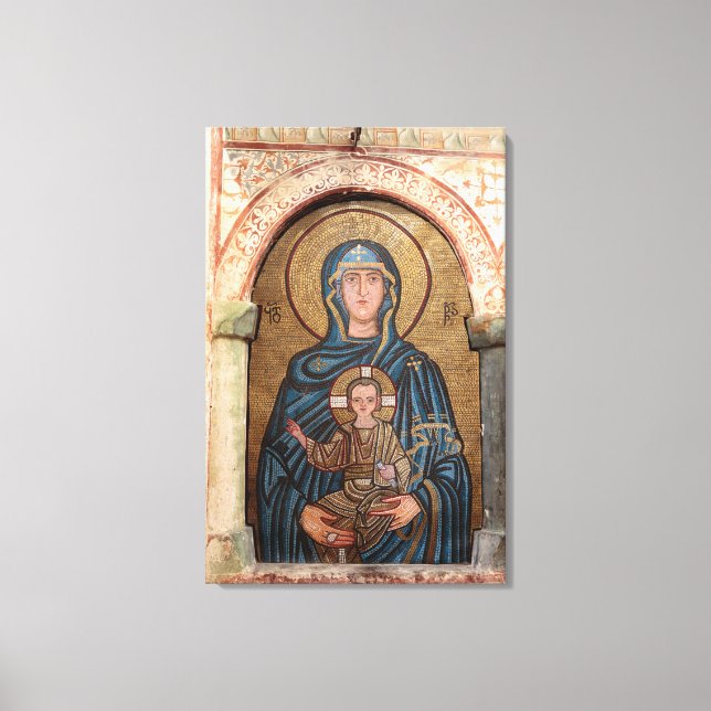 Lienzo Mosaico de la Virgen María y Jesús (Anverso)