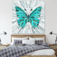 Mosaico de mariposa -verde esmeralda y gris