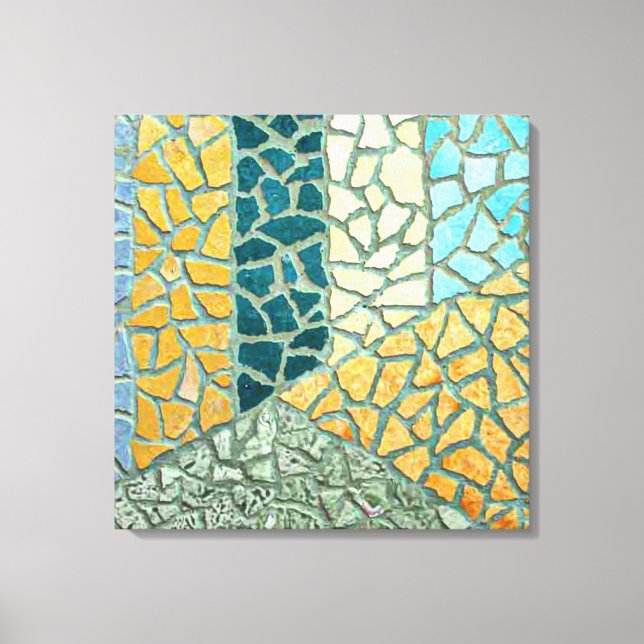 Lienzo Mosaico de piedra de pintura acuarela + tus ideas (Anverso)