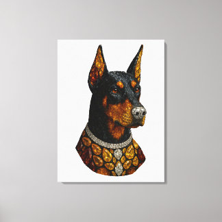 Lienzo Mosaico de piedras preciosas Doberman de lujo