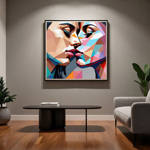Lienzo Mosaico del Beso Eterno