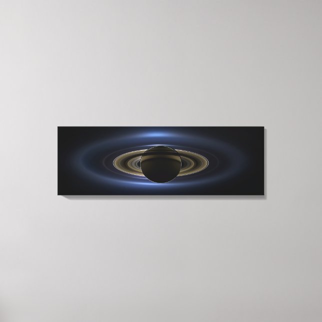 Lienzo Mosaico Del Sistema Saturno Retroiluminado Por El  (Anverso)