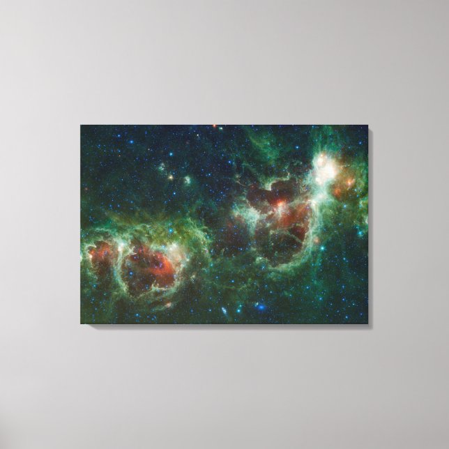Lienzo Mosaico infrarrojo de la nebulosa Corazón y Alma (Anverso)