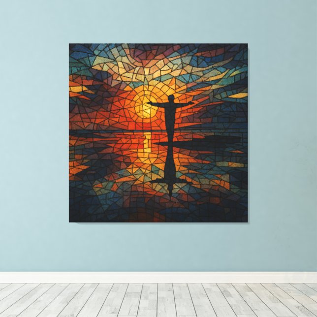 Lienzo Mosaico surrealista: perspectivas fragmentadas en  (Insitu (piso de madera))