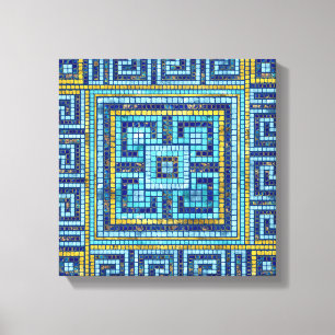 Lienzo Mosaico Tile Griego Meander Key