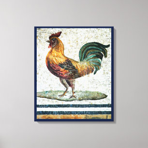 LIENZO MOSAICOS ROMANOS ANTIGUOS / GALLO