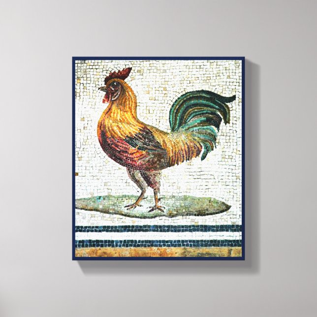 LIENZO MOSAICOS ROMANOS ANTIGUOS / ROOSTER (Anverso)