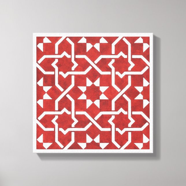 Lienzo Mosaïque andalouse rouge SEVILLE (Anverso)