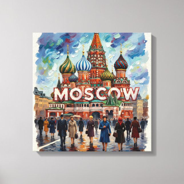 Lienzo Moscow St Basil Skyline Scene Canvas Art (Anverso)