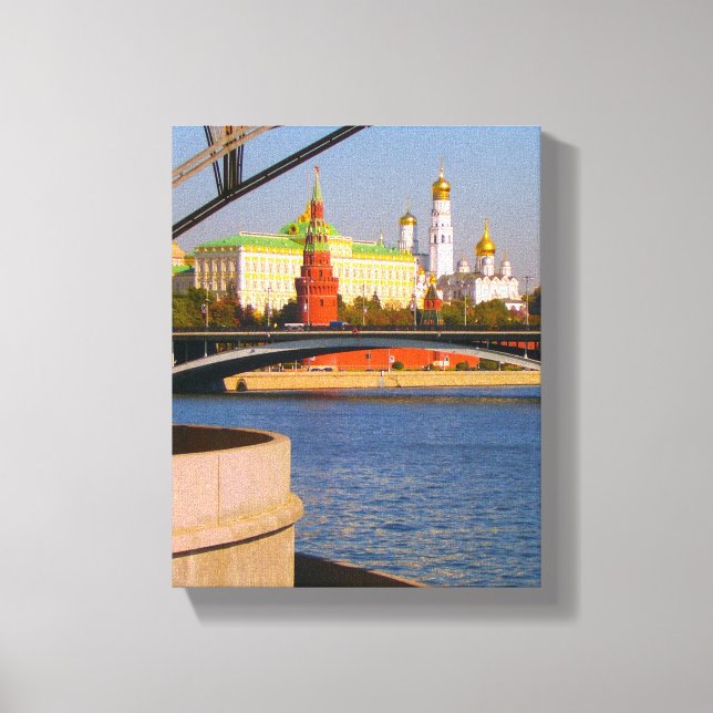Lienzo Moscú Rusia Kremlin Arquitectura del Kremlin Río M (Anverso)