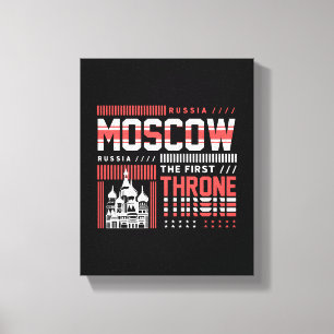 Lienzo Moscú Rusia Tipografía de Monumentos Viaje 