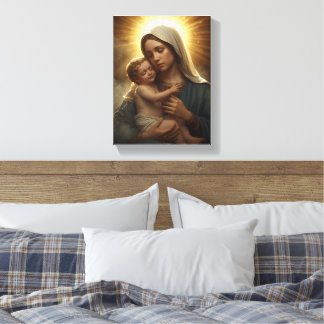 Lienzo Mother Mary and Baby Jesus Stretched Canvas Print