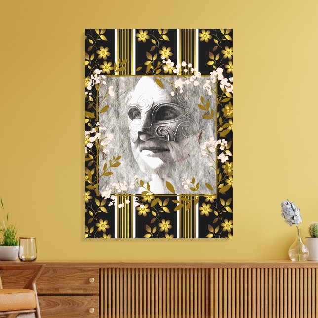 Lienzo Mother - The Women in Mask / BW (Insitu (Sala de estar))