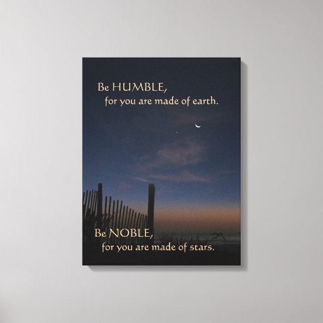 Lienzo Motivación de Beach Sunrise "Be Noble" (Anverso)