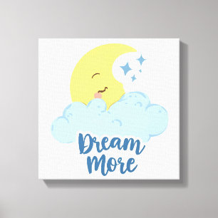 Lienzo Motivación de Luna y Estrellas Celestiales
