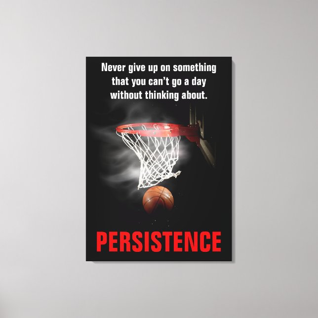 Lienzo Motivación Inspiradora del baloncesto de persisten (Anverso)
