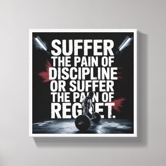 Lienzo Motivational Gym Wall Art - Suffer the Pain of Dis