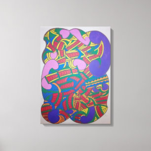 Lienzo Motivo maorí kowhaiwhai abstracto