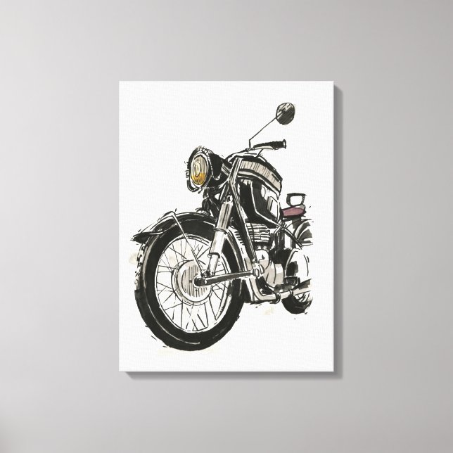 Lienzo Motocicletas en tinta IV (Anverso)