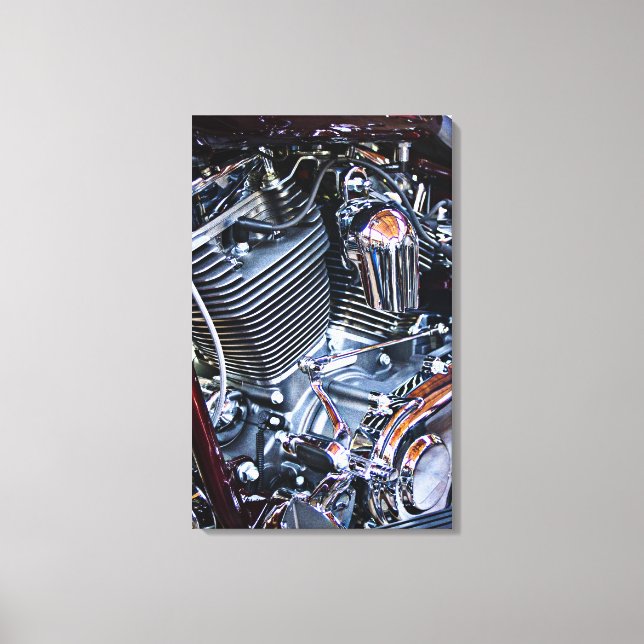 Lienzo motor de chopper personalizado (Anverso)