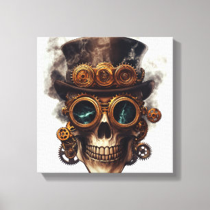 Lienzo Motor de cráneo steampunk