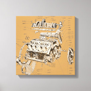 Lienzo Motor de V8